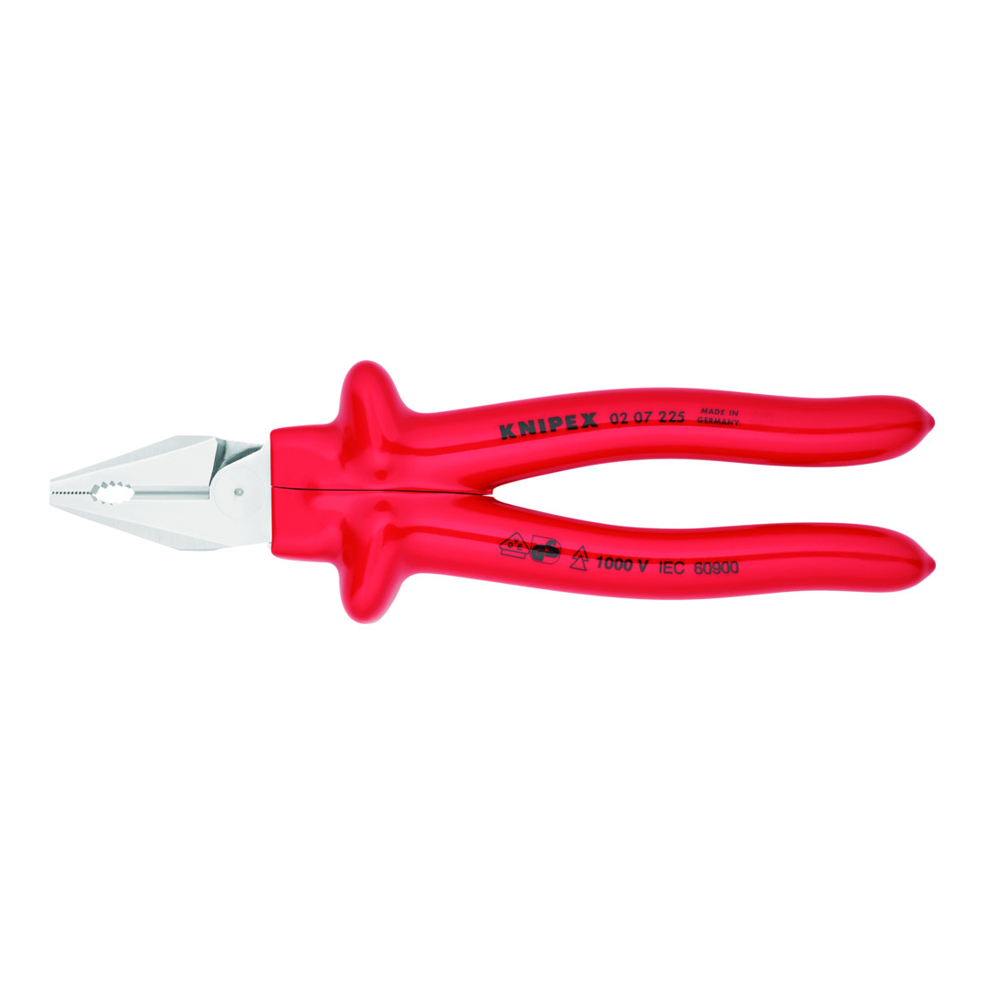KNIPEX 02 07 225 Kraft-Kombizange verchromt VDE 225 mm