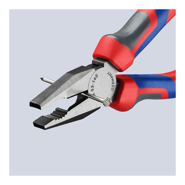 KNIPEX 03 02 160 Kombizange mit Comfort-Griffen schwarz atramentiert 160 mm