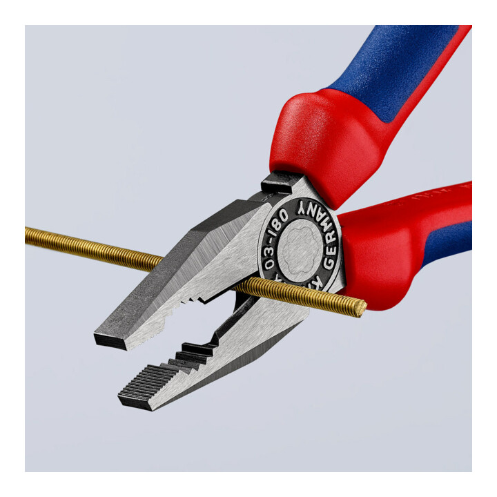 KNIPEX 03 02 180 Kombizange mit Comfort-Griffen schwarz atramentiert 180 mm
