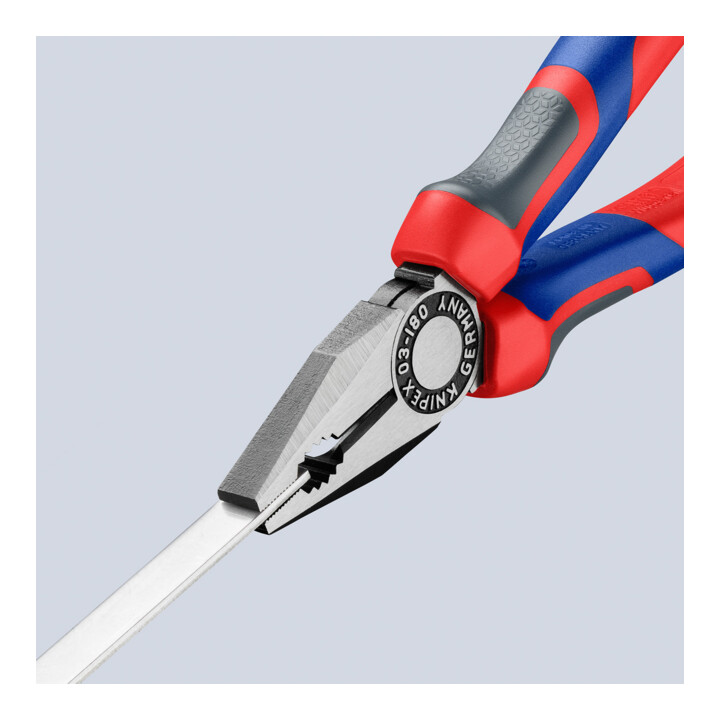 KNIPEX 03 02 180 Kombizange mit Comfort-Griffen schwarz atramentiert 180 mm