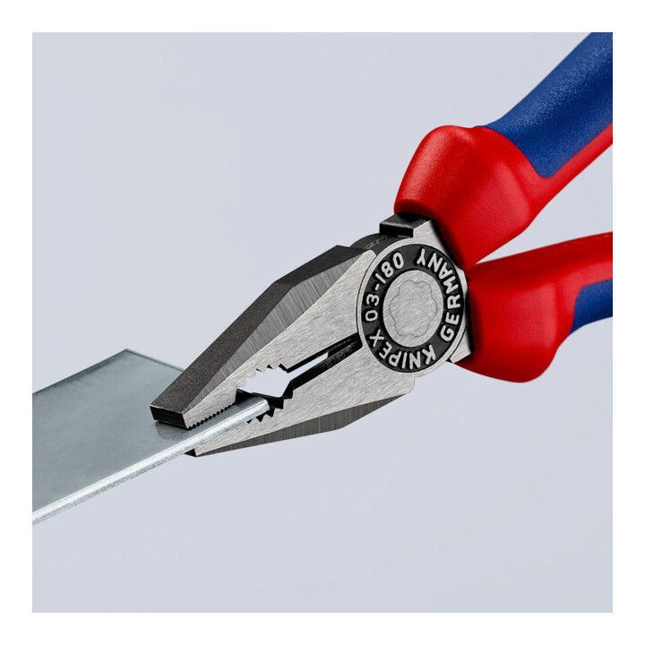 KNIPEX 03 02 180 Kombizange mit Comfort-Griffen schwarz atramentiert 180 mm