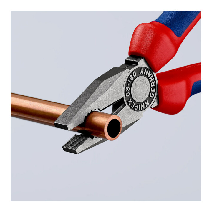 KNIPEX 03 02 180 Kombizange mit Comfort-Griffen schwarz atramentiert 180 mm