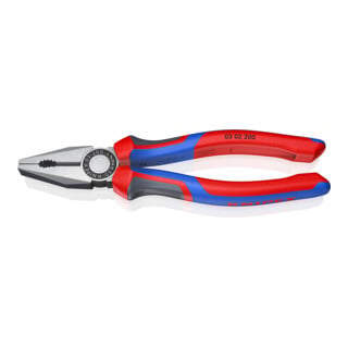 KNIPEX 03 02 200 Kombizange mit Comfort-Griffen schwarz atramentiert 200 mm