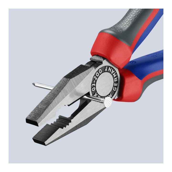KNIPEX 03 02 200 Kombizange mit Comfort-Griffen schwarz atramentiert 200 mm