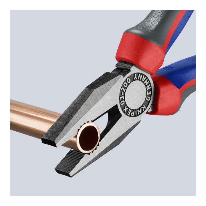 KNIPEX 03 02 200 Kombizange mit Comfort-Griffen schwarz atramentiert 200 mm