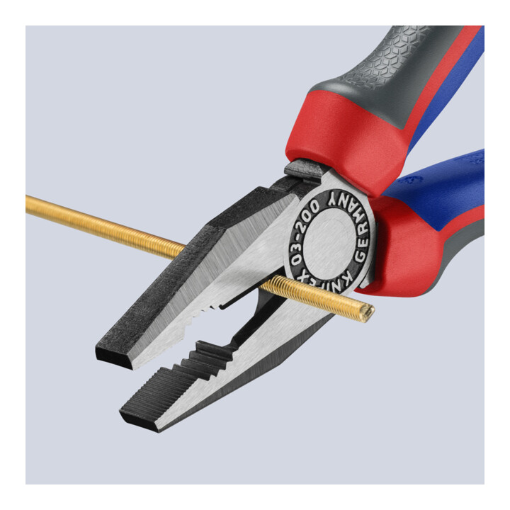 KNIPEX 03 02 200 Kombizange mit Comfort-Griffen schwarz atramentiert 200 mm