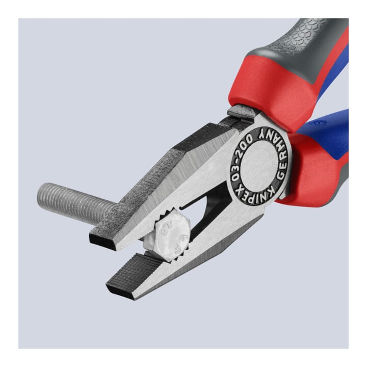 KNIPEX 03 02 200 Kombizange mit Comfort-Griffen schwarz atramentiert 200 mm
