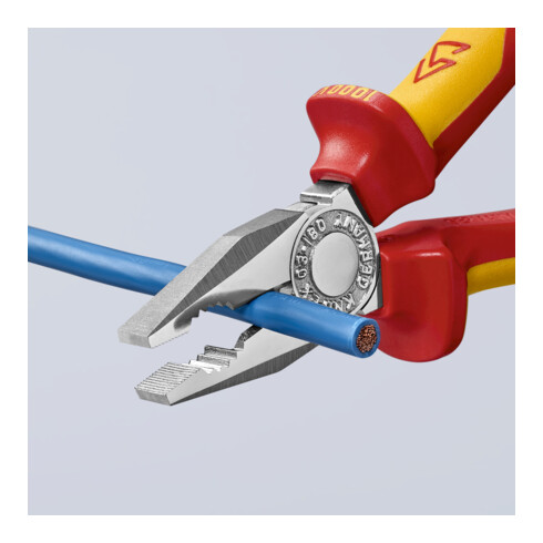 KNIPEX Combinatietang verchroomd geïsoleerd met meer-component hulzen, VDE-getest