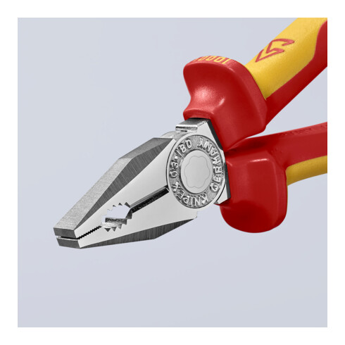 KNIPEX Combinatietang verchroomd geïsoleerd met meer-component hulzen, VDE-getest