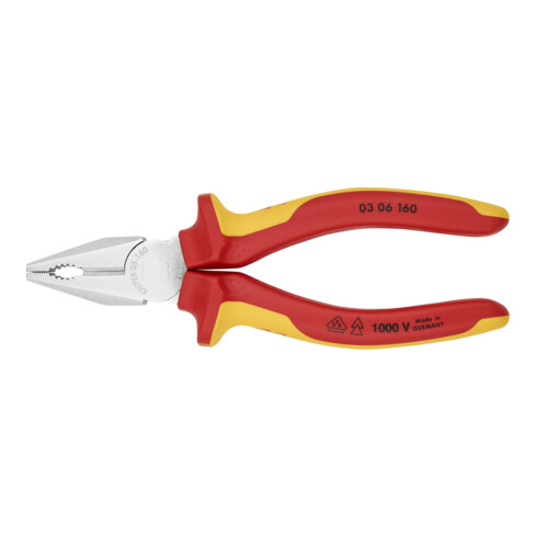 KNIPEX Combinatietang verchroomd geïsoleerd met meer-component hulzen, VDE-getest