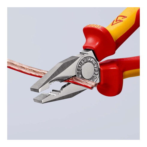 Knipex Kombizange verchromt isoliert mit Mehrkomponenten-Hüllen, VDE-geprüft