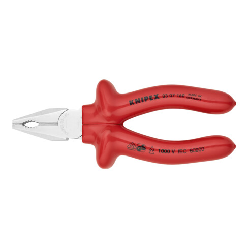 KNIPEX combinatietang verchroomd, dip-geïsoleerd, VDE-getest