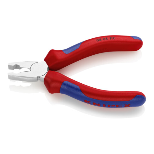 KNIPEX 08 05 110 Mini-Kombizange mit Mehrkomponenten-Hüllen verchromt 110 mm