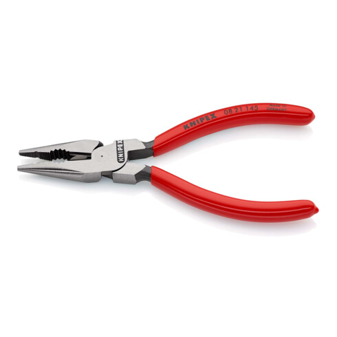 KNIPEX 08 21 145 Spitz-Kombizange mit Kunststoff überzogen schwarz atramentiert 145 mm