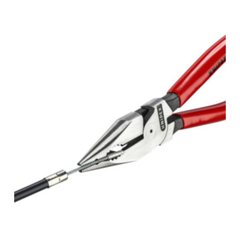 KNIPEX 08 21 185 Spitz-Kombizange mit Kunststoff überzogen schwarz atramentiert 185 mm