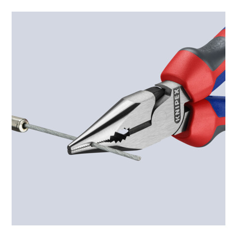 KNIPEX 08 22 145 Spitz-Kombizange mit Comfort-Griffen schwarz atramentiert 145 mm