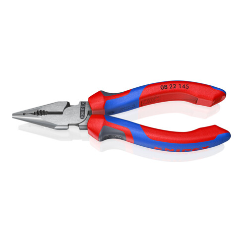 KNIPEX 08 22 145 Spitz-Kombizange mit Comfort-Griffen schwarz atramentiert 145 mm