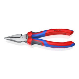 KNIPEX 08 22 185 Spitz-Kombizange mit Comfort-Griffen schwarz atramentiert 185 mm