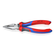 KNIPEX 08 22 185 Spitz-Kombizange mit Comfort-Griffen schwarz atramentiert 185 mm