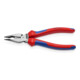 KNIPEX 08 22 185 Spitz-Kombizange mit Comfort-Griffen schwarz atramentiert 185 mm