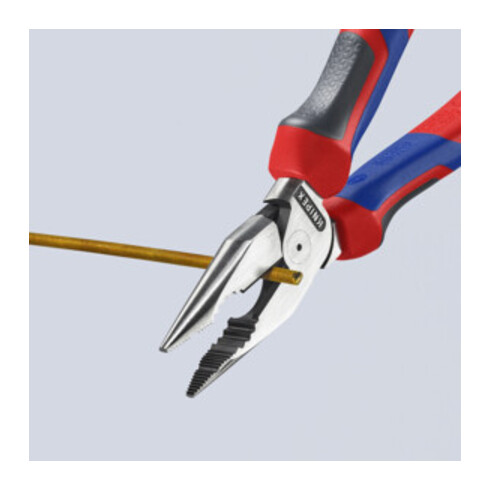 KNIPEX 08 22 185 Spitz-Kombizange mit Comfort-Griffen schwarz atramentiert 185 mm