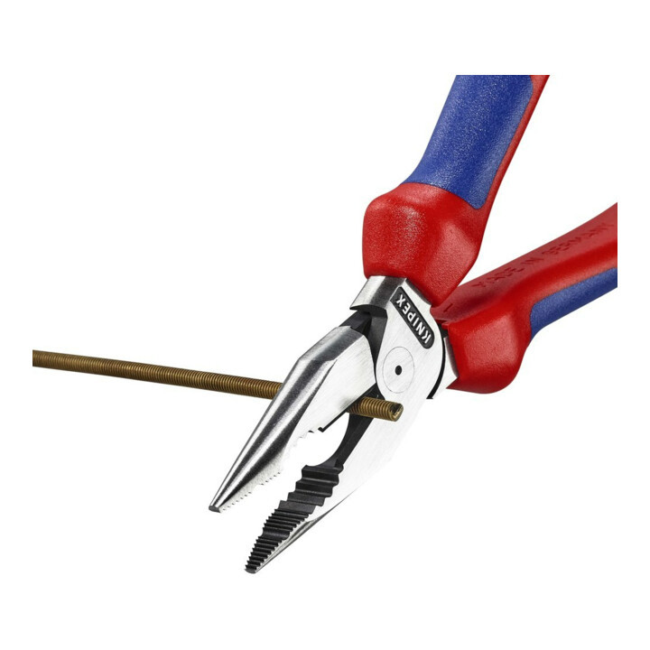 KNIPEX 08 22 185 Spitz-Kombizange mit Comfort-Griffen schwarz atramentiert 185 mm