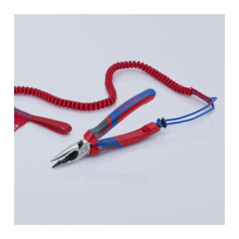 KNIPEX 08 22 185 Spitz-Kombizange mit Comfort-Griffen schwarz atramentiert 185 mm