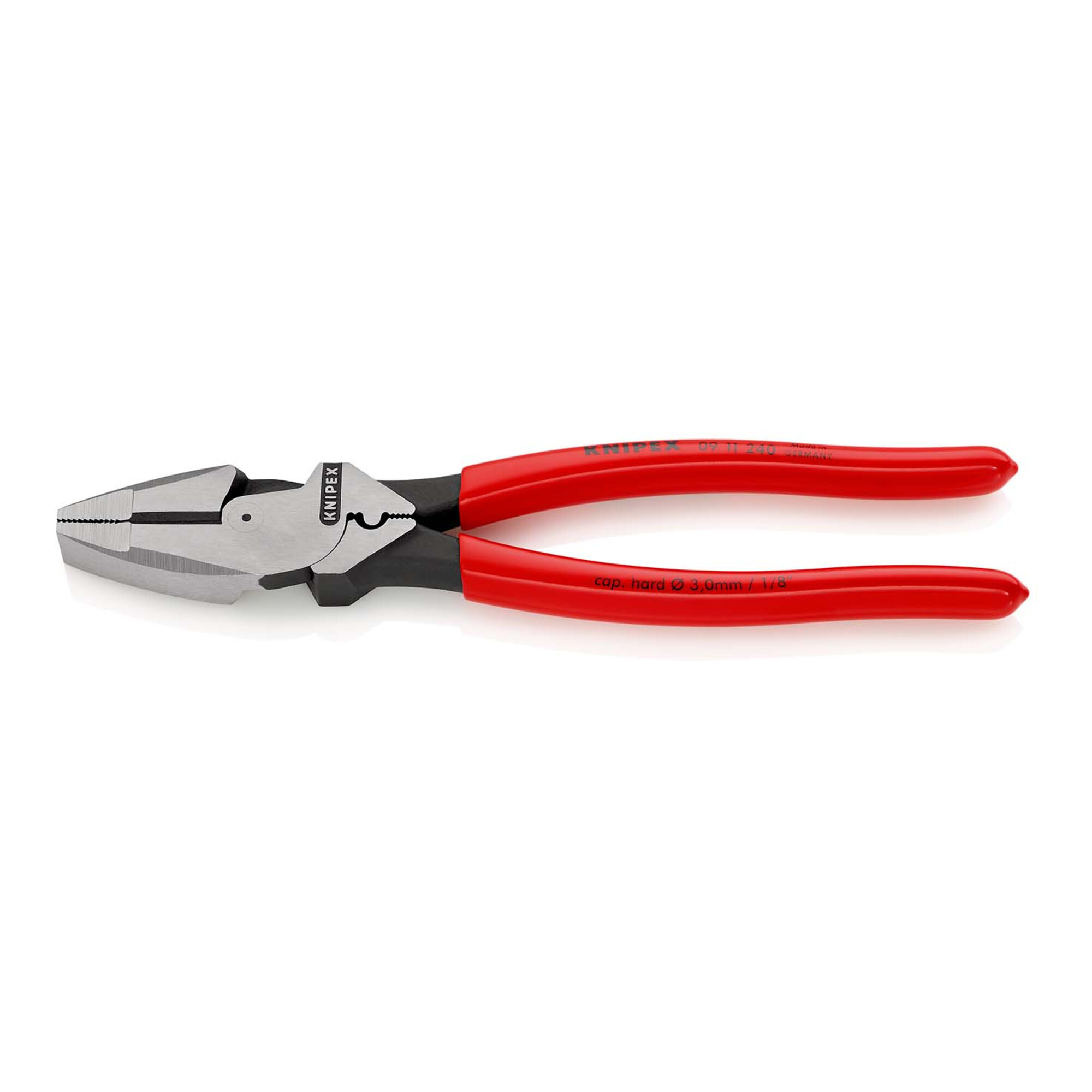 KNIPEX 09 11 240 Kraft-Kombizange "Lineman's Pliers" amerikanisches Modell mit rutschhemmendem Kunststoff überzogen schwarz atramentiert 240 mm