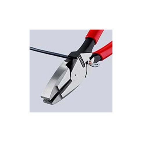 KNIPEX 09 11 240 Kraft-Kombizange "Lineman's Pliers" amerikanisches Modell mit rutschhemmendem Kunststoff überzogen schwarz atramentiert 240 mm