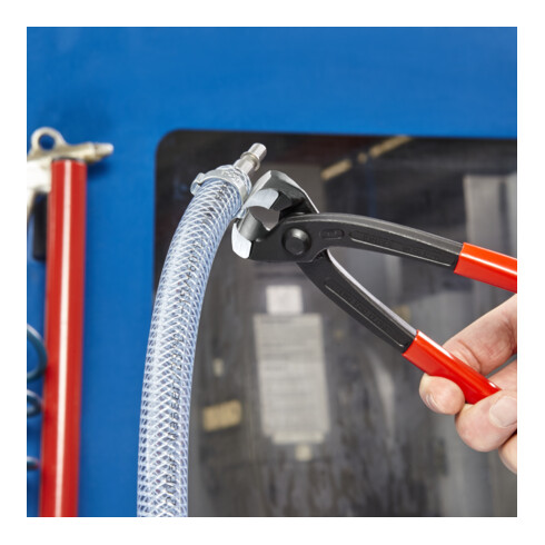 KNIPEX 10 98 I220 Ohrklemmenzange mit Kunststoff überzogen schwarz atramentiert 220 mm