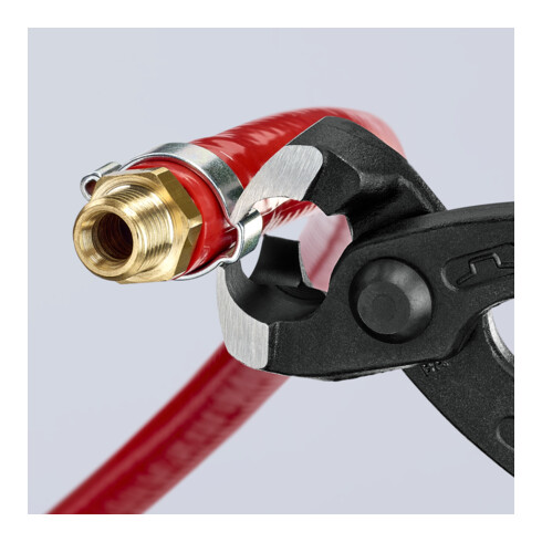 KNIPEX 10 99 I220 Ohrklemmenzange mit Kunststoff überzogen schwarz atramentiert 220 mm