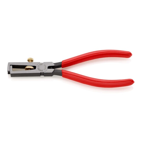 KNIPEX 11 01 160 Abisolierzange mit Öffnungsfeder, universal mit Kunststoff überzogen schwarz atramentiert 160 mm