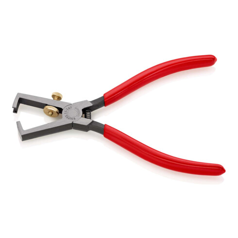 KNIPEX 11 01 160 Abisolierzange mit Öffnungsfeder, universal mit Kunststoff überzogen schwarz atramentiert 160 mm