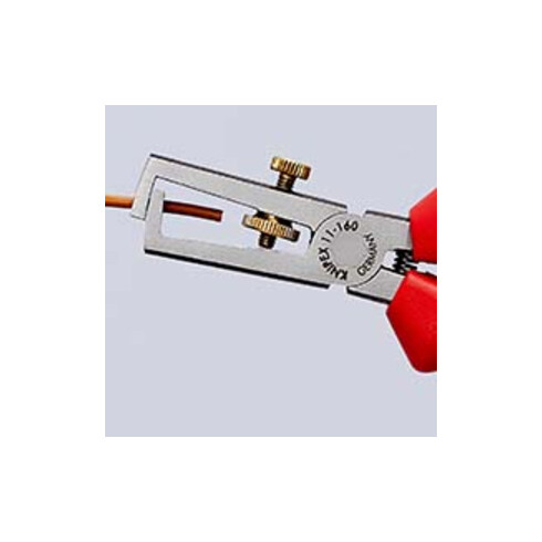 KNIPEX 11 01 160 Abisolierzange mit Öffnungsfeder, universal mit Kunststoff überzogen schwarz atramentiert 160 mm