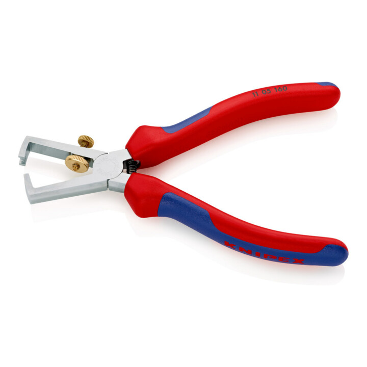 KNIPEX 11 05 160 afstriptang met openingsveer, universeel verchroomd 160 mm