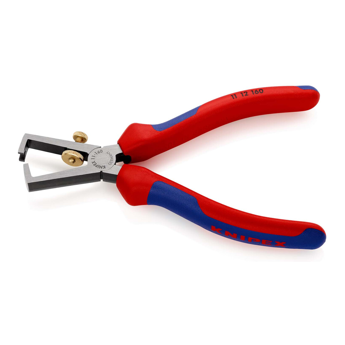 KNIPEX 11 12 160 Abisolierzange universal mit Mehrkomponenten-Hüllen schwarz atramentiert 160 mm