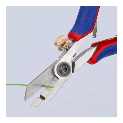 KNIPEX 11 82 130 Elektronik-Abisolierschere mit Mehrkomponenten-Hüllen 140 mm