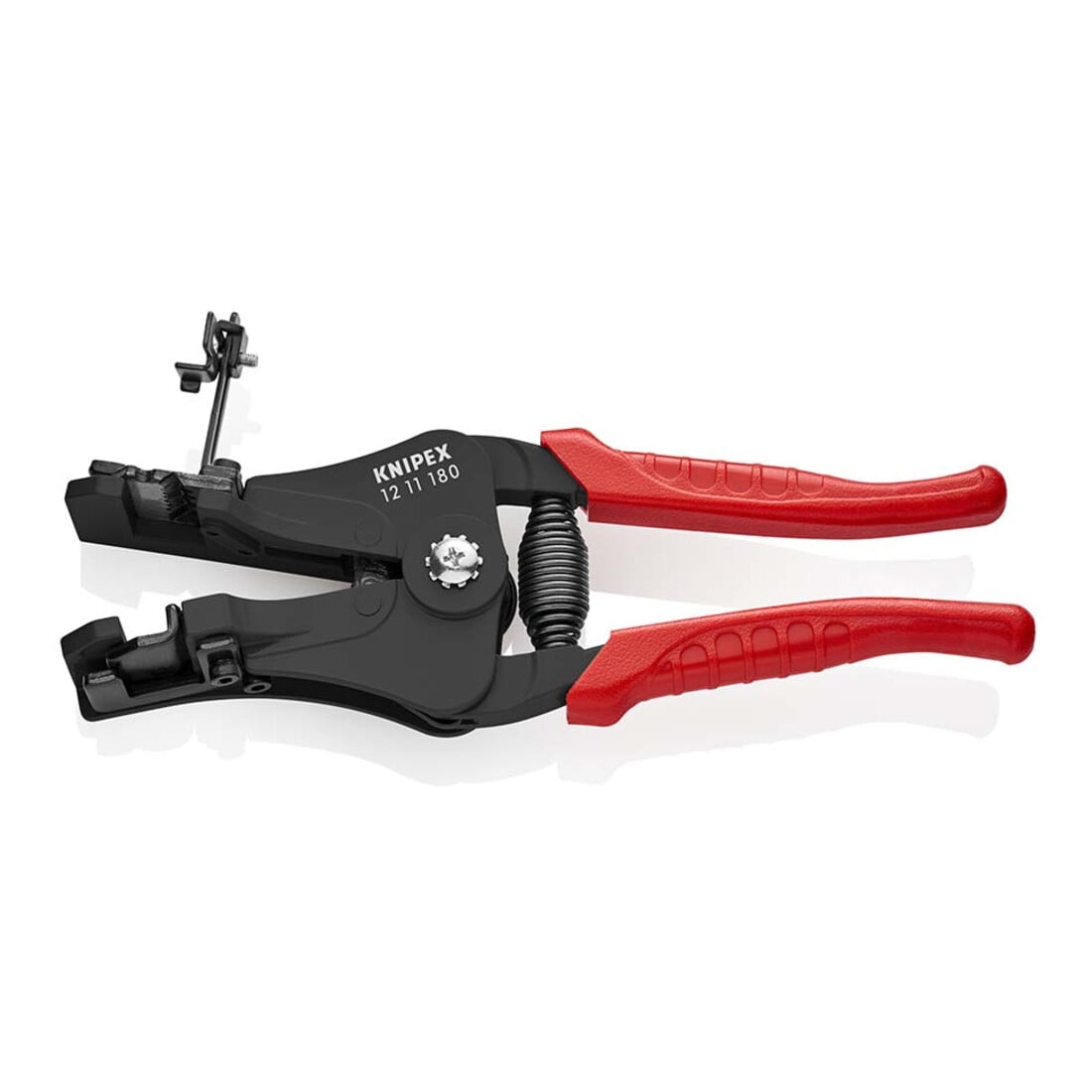 KNIPEX 12 11 180 Abisolierzange mit Formmessern mit Kunststoff-Griffhüllen schwarz lackiert 180 mm
