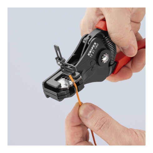 KNIPEX 12 21 180 Abisolierzange mit Formmessern mit Kunststoff-Griffhüllen schwarz lackiert 180 mm