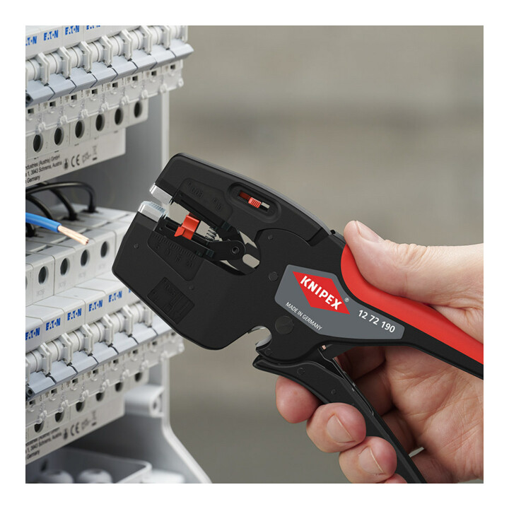 KNIPEX 12 72 190 NexStrip® Elektriker-Multiwerkzeug mit rutschhemmenden Kunststoff-Hüllen 190 mm
