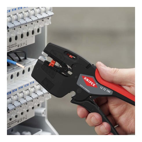 KNIPEX 12 72 190 NexStrip® Elektriker-Multiwerkzeug mit rutschhemmenden Kunststoff-Hüllen 190 mm