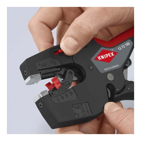 KNIPEX 12 72 190 SB NexStrip® Elektriker-Multiwerkzeug mit rutschhemmenden Kunststoff-Hüllen 190 mm