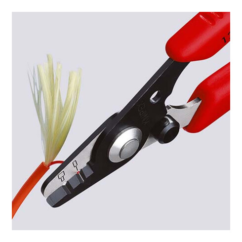 KNIPEX 12 82 130 SB Abisolierzange für Glasfaserkabel mit Kunststoff-Griffhüllen brüniert 130 mm