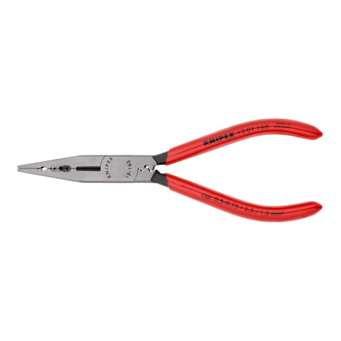 KNIPEX 13 01 160 Verdrahtungszange mit Kunststoff überzogen schwarz atramentiert 160 mm