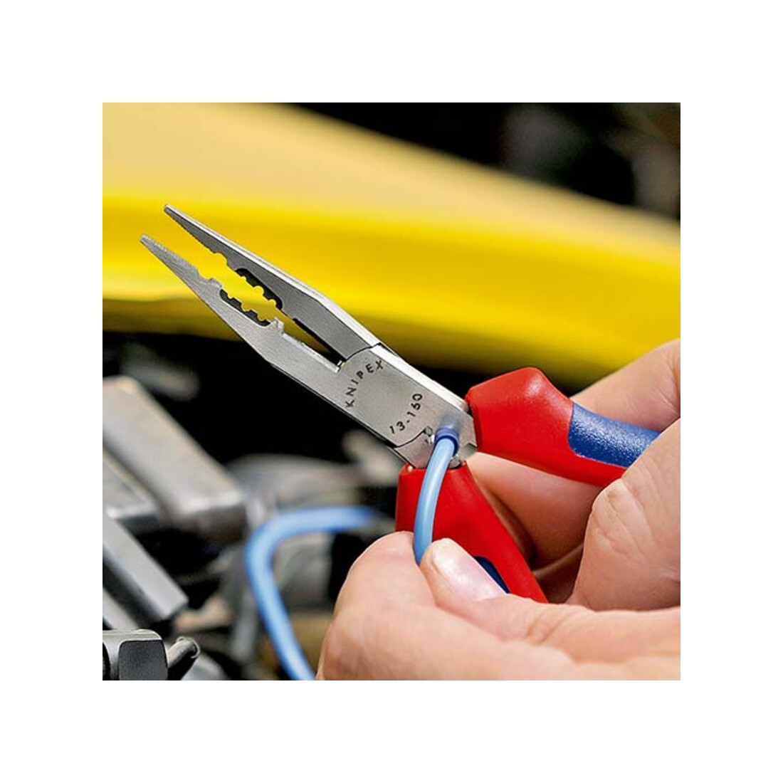 KNIPEX 13 01 160 Verdrahtungszange mit Kunststoff überzogen schwarz atramentiert 160 mm