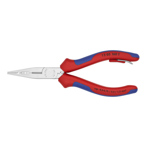 KNIPEX 13 05 160 T BK bedradingstang met bevestigingsoog verchroomd 160 mm