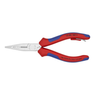 KNIPEX 13 05 160 T Verdrahtungszange mit Befestigungsöse verchromt 160 mm