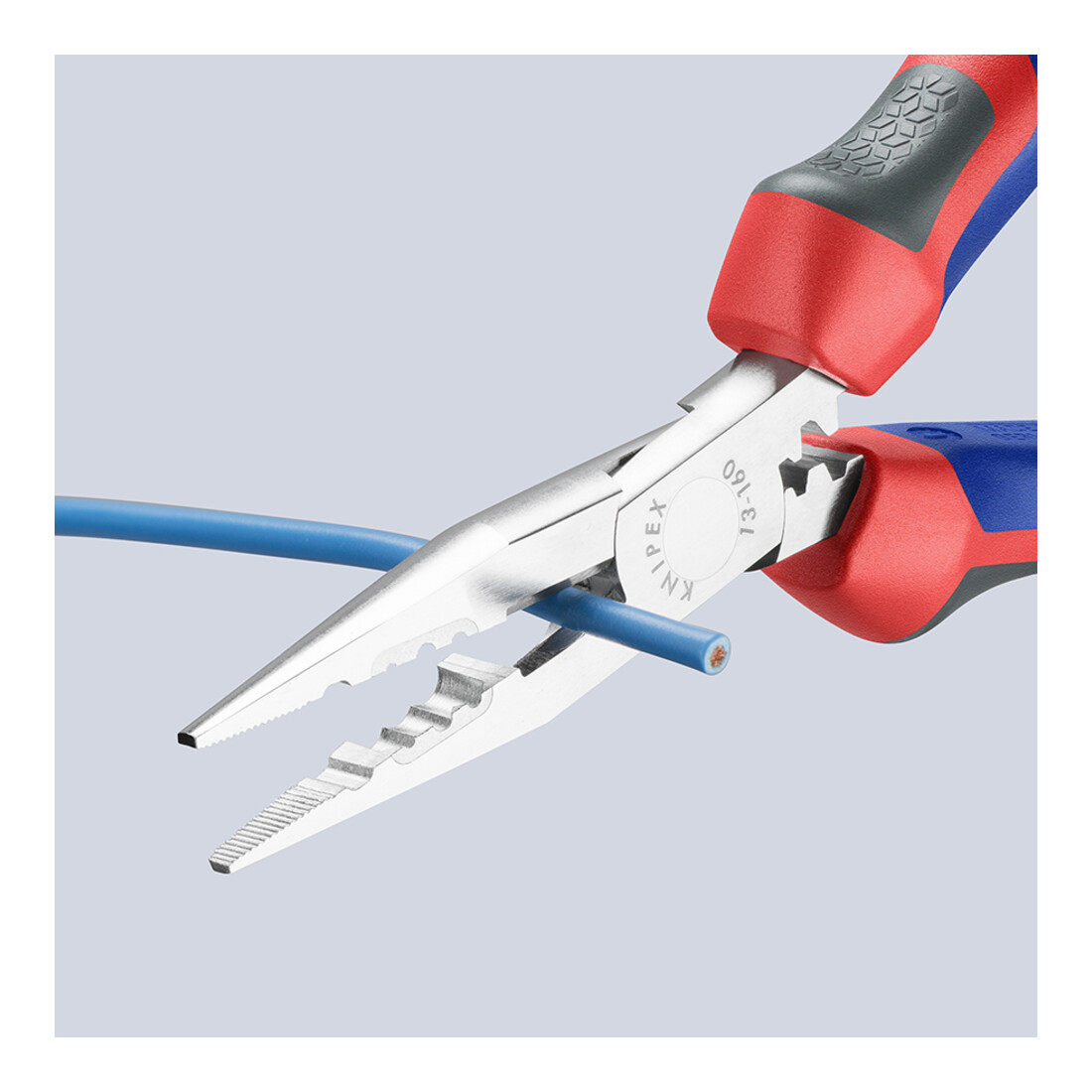 KNIPEX 13 05 160 Verdrahtungszange gummierter Griff verchromt 160 mm