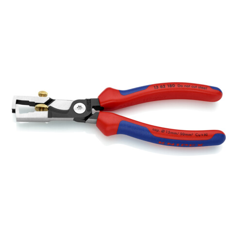 KNIPEX 13 62 180 StriX® Abisolierzangen mit Kabelschere schwarz atramentiert 180 mm