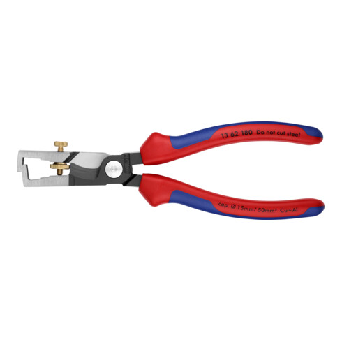 KNIPEX 13 62 180 StriX® Abisolierzangen mit Kabelschere schwarz atramentiert 180 mm